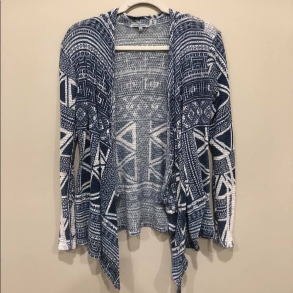 Blue & white cardigan